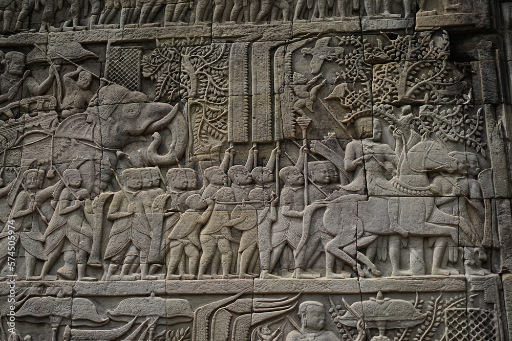 Wall engraving in Bayon Temple