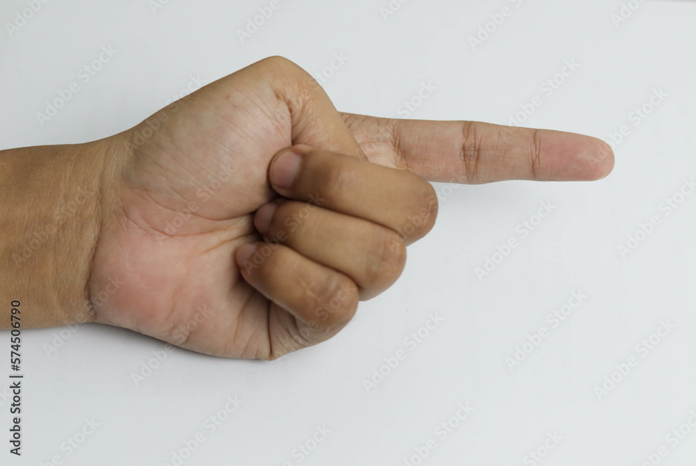 Indonesian people's hand gestures on a white background Indonesian people's hand gestures on a white background