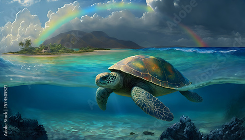 turtle swimming