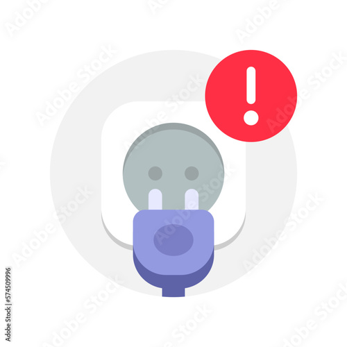 error, disconnect plug, unplug concept illustration flat design vector eps10. modern graphic element for landing page, empty state ui, infographic, icon