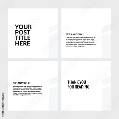 White social media template with grey accent. Suitable for carousel or microblog post style.