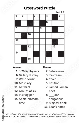 Crossword puzzle. Answer included. No 28.
