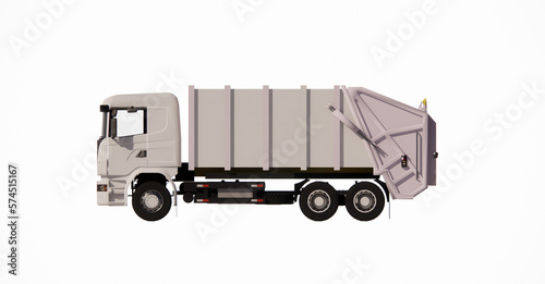 garbage truck isolated on white background