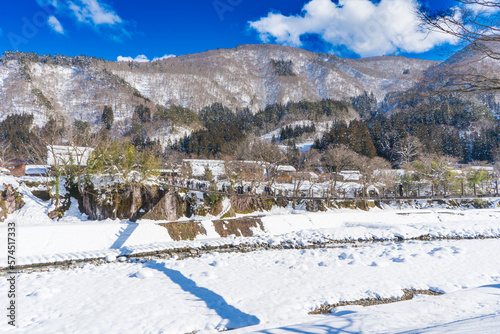 岐阜県白川郷の冬の風景