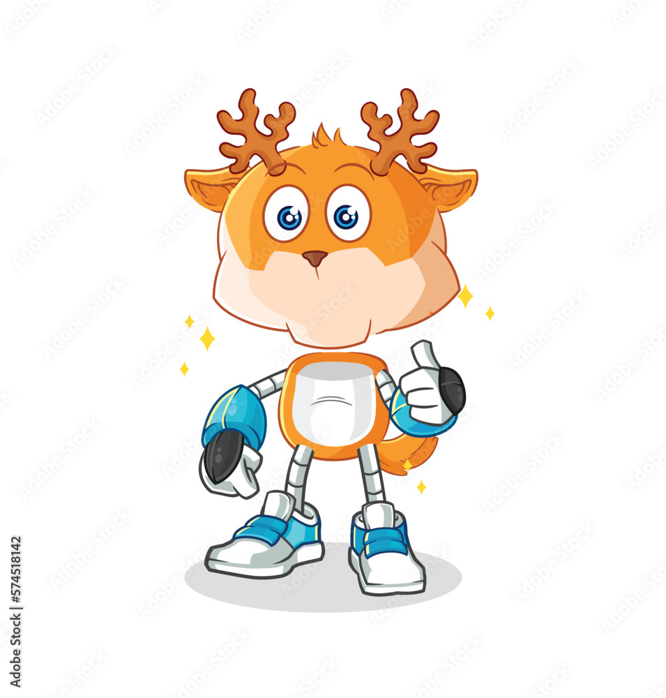 deer robot character. cartoon mascot vector deer robot character. cartoon mascot vector