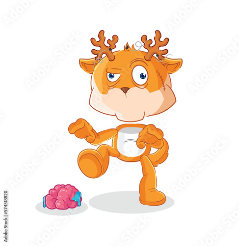 deer zombie character.mascot vector