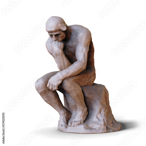 Tableau sur toile The Thinker Statue by the French Sculptor Rodin isolated
