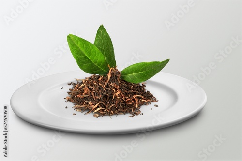 Black tasty aroma tea dry leaves