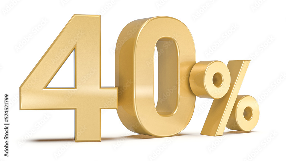 Promotion 40 Percent 3d gold number percent Generative AI