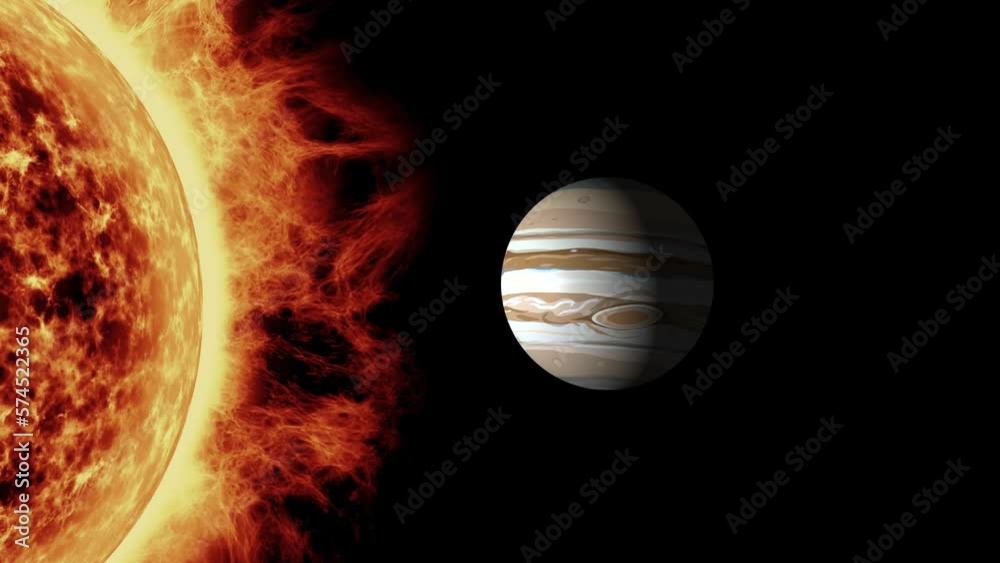 Planet Jupiter rotating close to the sun. Planet image use live trace imagery from NASA. Planet Jupiter rotating close to the sun. Planet image use live trace imagery from NASA.