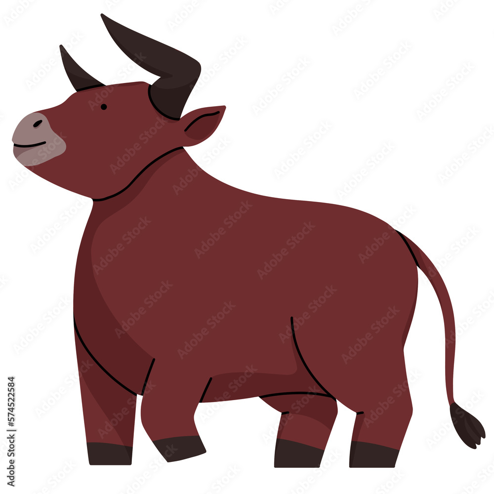 Fototapeta premium bull cute illustration
