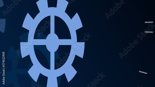 Technology background mechanical. Heap of digital gears on blue background