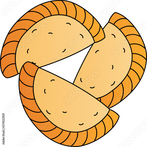 Homemade Empanadas decorative design element for website, presentation, flyer, brochure, printing, application. illustration style
