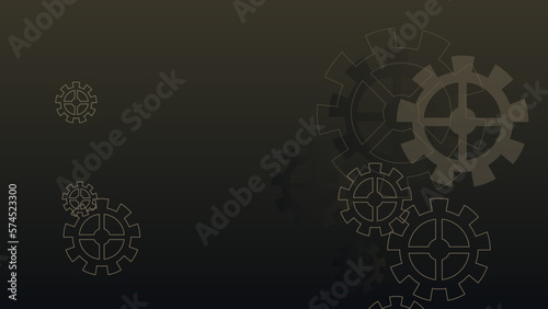Teamwork concept. Technical support illustration, isolated on dark background. Cartoon realistic clockwork background.