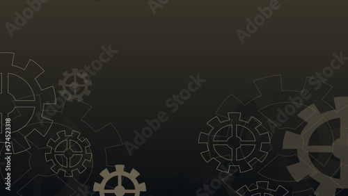 Teamwork concept. Technical support illustration, isolated on dark background. Cartoon realistic clockwork background.
