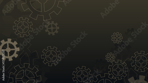 Teamwork concept. Technical support illustration, isolated on dark background. Cartoon realistic clockwork background.