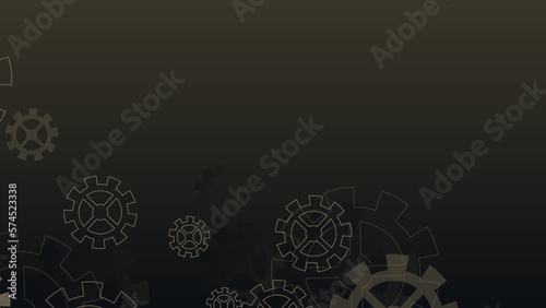 Teamwork concept. Technical support illustration, isolated on dark background. Cartoon realistic clockwork background.