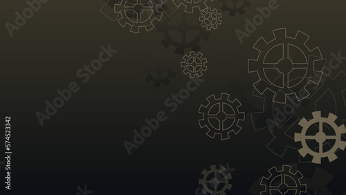 Teamwork concept. Technical support illustration, isolated on dark background. Cartoon realistic clockwork background.