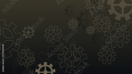 Teamwork concept. Technical support illustration, isolated on dark background. Cartoon realistic clockwork background.