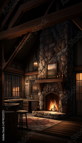 fireplace in the wood room