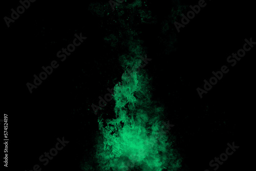 Green smoke on black background	
