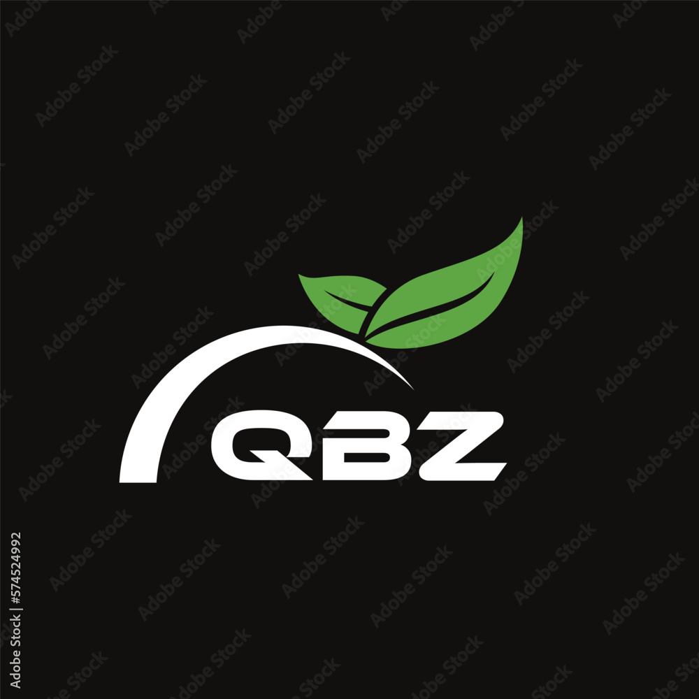 QBZ letter nature logo design on black background. QBZ creative initials letter leaf logo concept. QBZ letter design. QBZ letter nature logo design on black background. QBZ creative initials letter leaf logo concept. QBZ letter design.