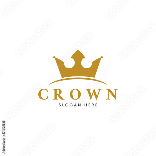 Typography Crown and King logo icon vector template.