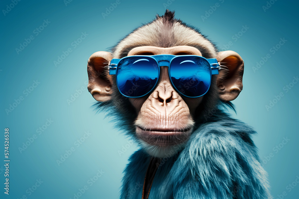 Funny Monkey Wearing Sunglasses created by generative AI