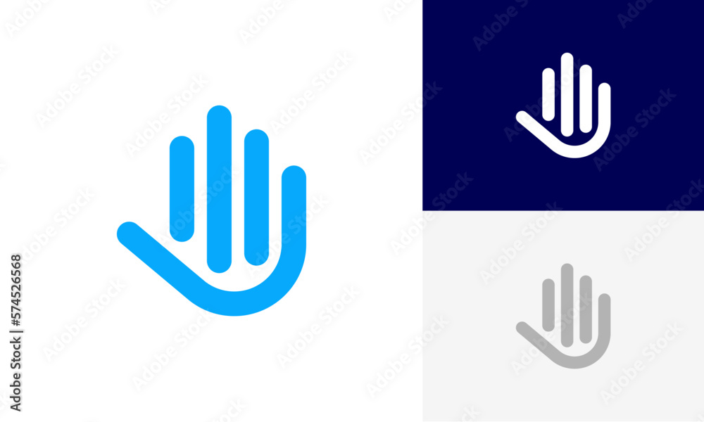 hello hand logo, hallo hand logo icon design vector