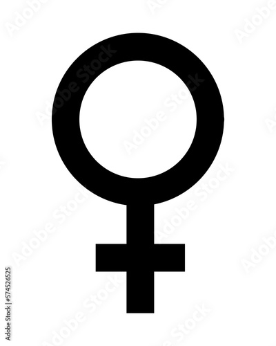 Gender symbol female silhouette icon. Vector illustration isolated on white background.