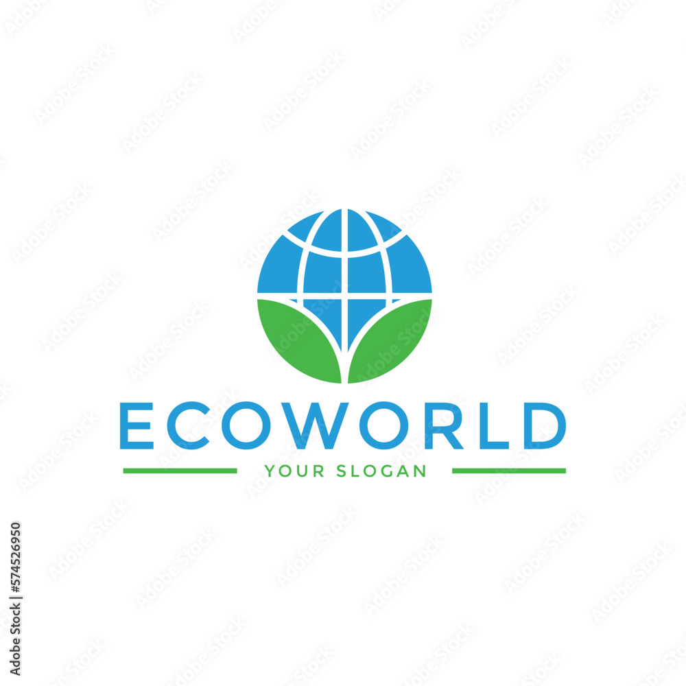 Vector of a earth and leaf logo combination. Planet and eco symbol or icon. Unique global and natural, organic logotype design template Vector of a earth and leaf logo combination. Planet and eco symbol or icon. Unique global and natural, organic logotype design template