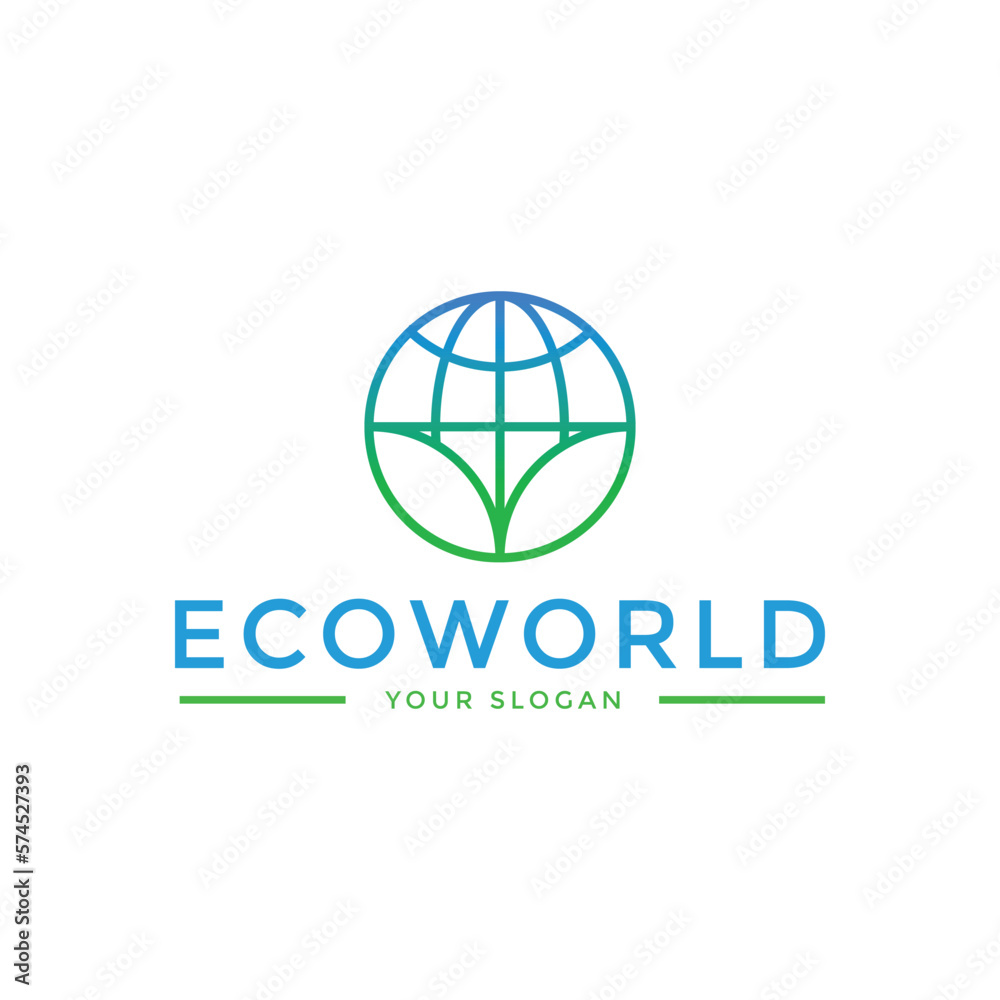 Vector of a earth and leaf logo combination. Planet and eco symbol or icon. Unique global and natural, organic logotype design template Vector of a earth and leaf logo combination. Planet and eco symbol or icon. Unique global and natural, organic logotype design template