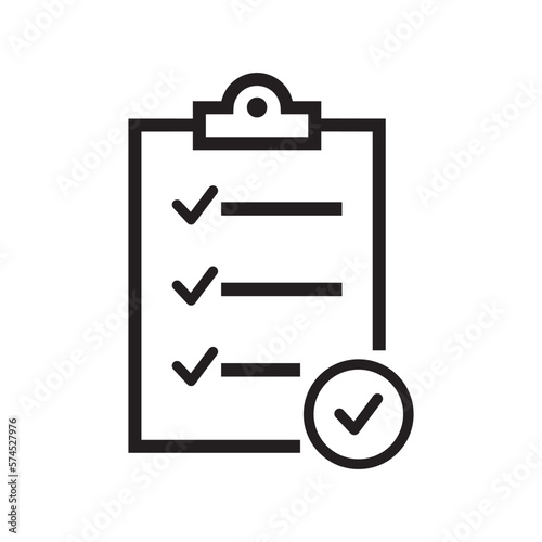 Check list flat line icon symbol