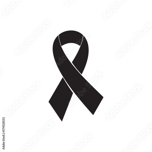 black ribbon breast cancer vector illustration design