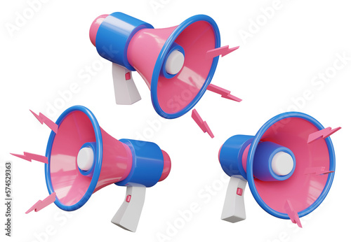 3d megaphone or loudspeaker isolated.