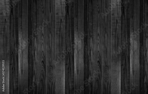 Dark wooden wall of black and white color of interior decoration background.