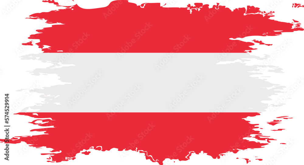 Austria flag grunge brush color image vector - obrazy, fototapety, plakaty 