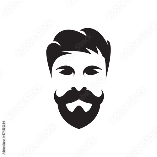 Gentleman face logo images illustration