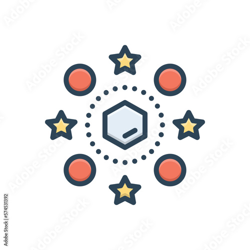 Color illustration icon for unusual
