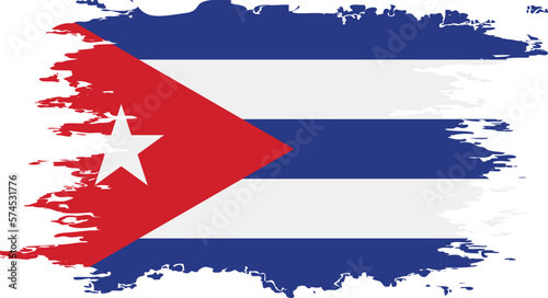 Cuba flag grunge brush color image vector