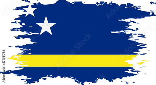 Curacao flag grunge brush color image vector