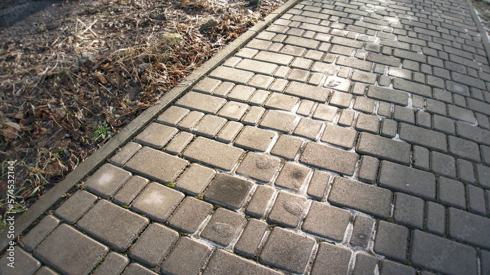 Concrete decorative sidewalk on the street