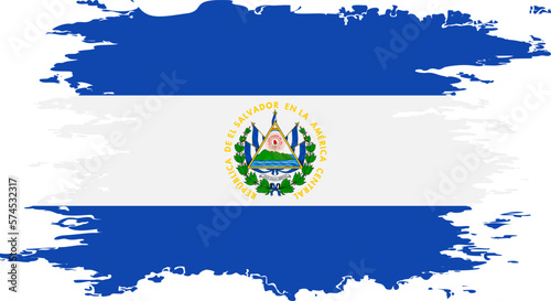 El Salvador flag grunge brush color image vector