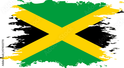 Jamaica flag grunge brush color image vector