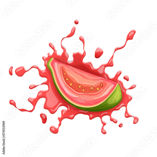 guava fruit juice cartoon vector illustration color