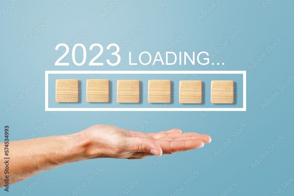 Set of wooden cube blocks with numbers 2023 Set of wooden cube blocks with numbers 2023