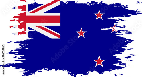 New Zealand flag grunge brush color image vector