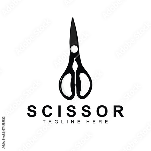 Scissors Logo Design, Barbershop Shaver Vector, Babershop Scissors Brand Illustration photo