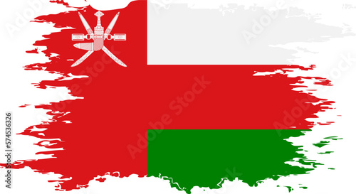 Oman flag grunge brush color image vector