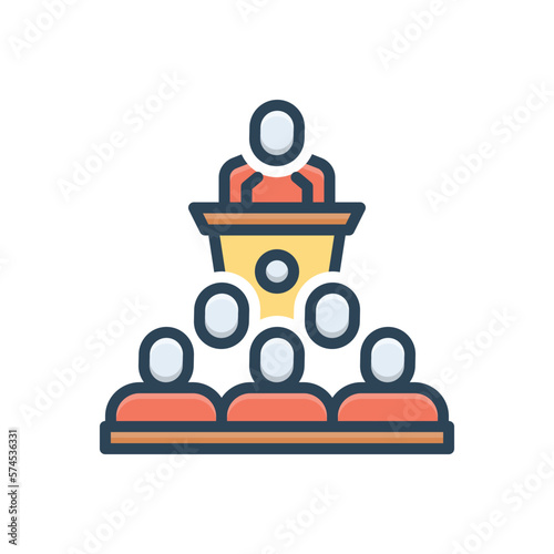 Color illustration icon for congress